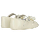 Baby Girls Ivory Flower Pre Walker Shoes, 1, hi-res